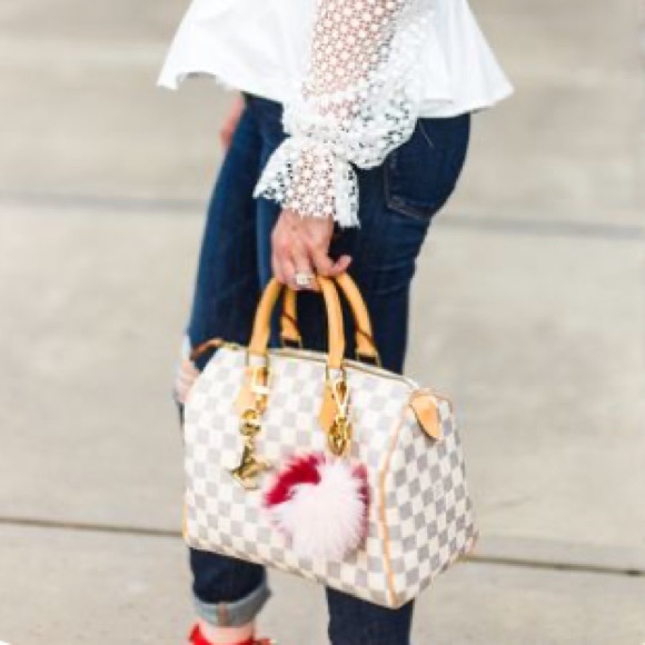 SOLD❤️Louis Vuitton Azur Speedy 25 & Sarah Wallet - Picture 11 of 16